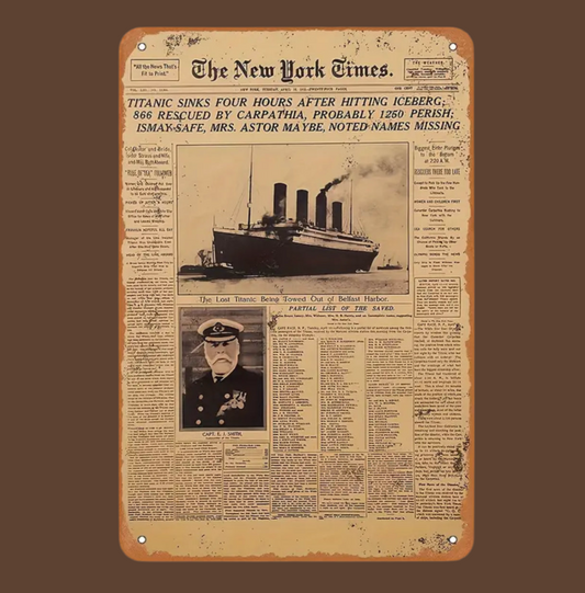 PLAQUE MÉTAL "THE NEW YORK TIMES"